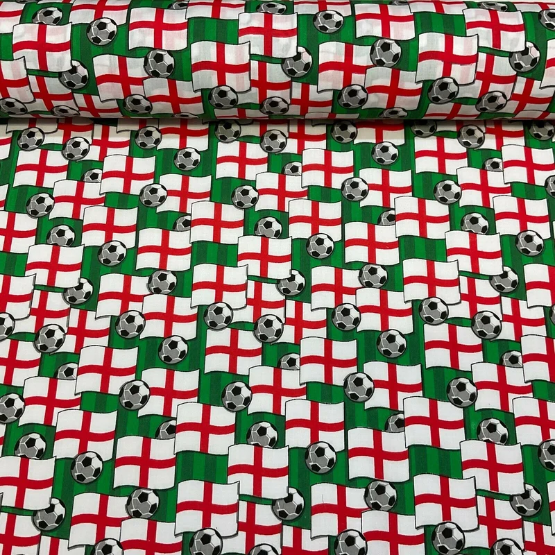 Green England Football Flag Poly cotton printed lightweight fabric M1638
