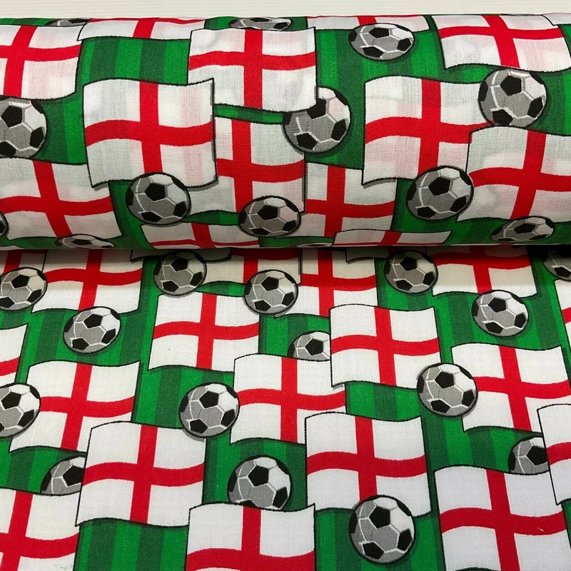 Green England Football Flag Poly cotton printed lightweight fabric M1638