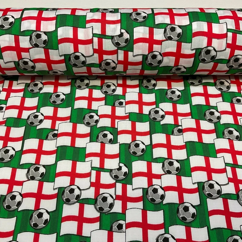 Green England Football Flag Poly cotton printed lightweight fabric M1638