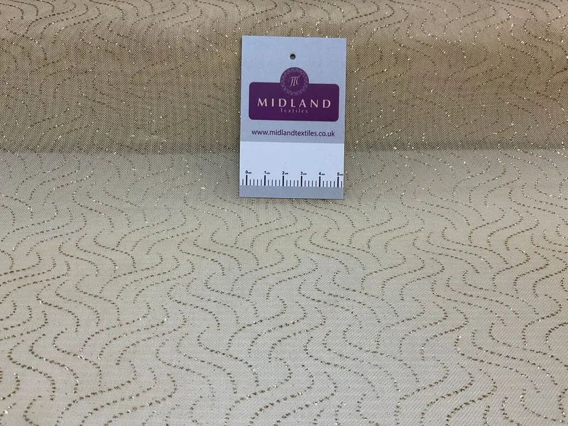 Powermesh net Glitter Sequin 2 Way Stretch Dress Fabric M1782
