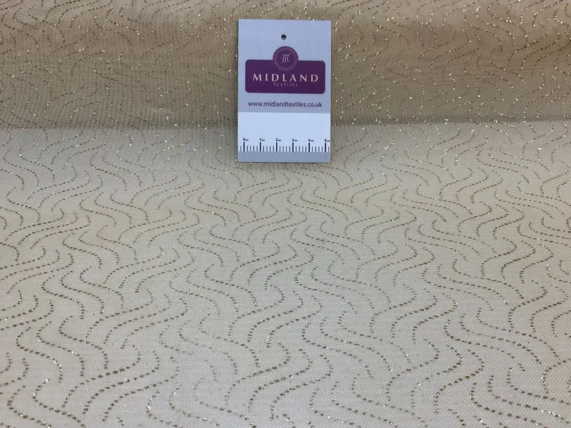 Powermesh net Glitter Sequin 2 Way Stretch Dress Fabric M1782