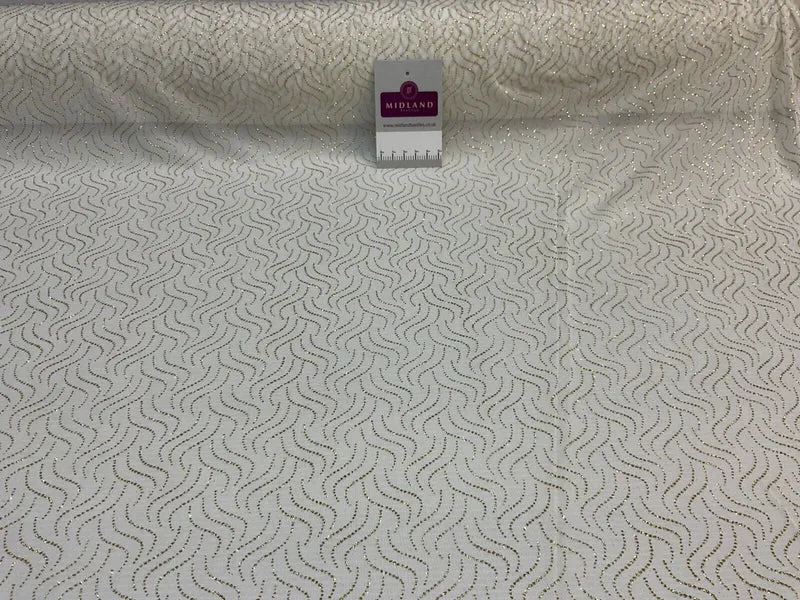Powermesh net Glitter Sequin 2 Way Stretch Dress Fabric M1782