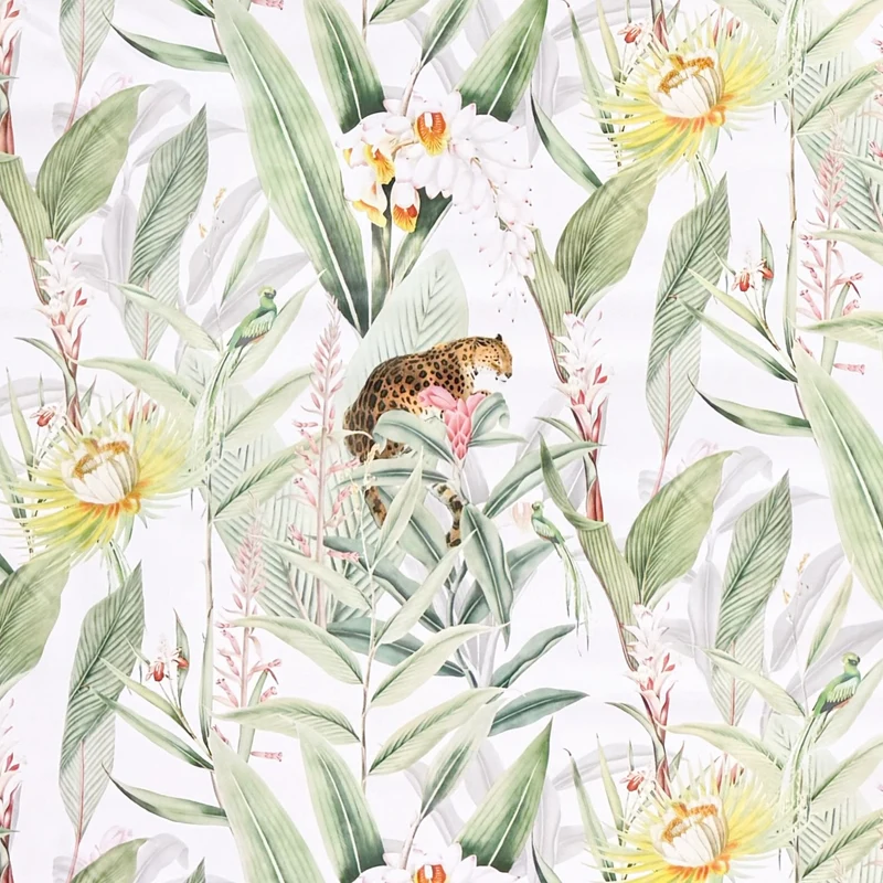 Wachstuch Tischdecke K150224 Dschungel Gepard Blumen eckig rund oval