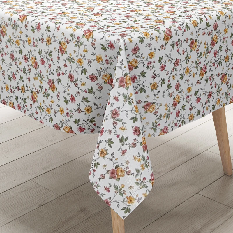 Wachstuch Tischdecke geprägt K184A Rosenblüten Blumeranken eckig rund oval