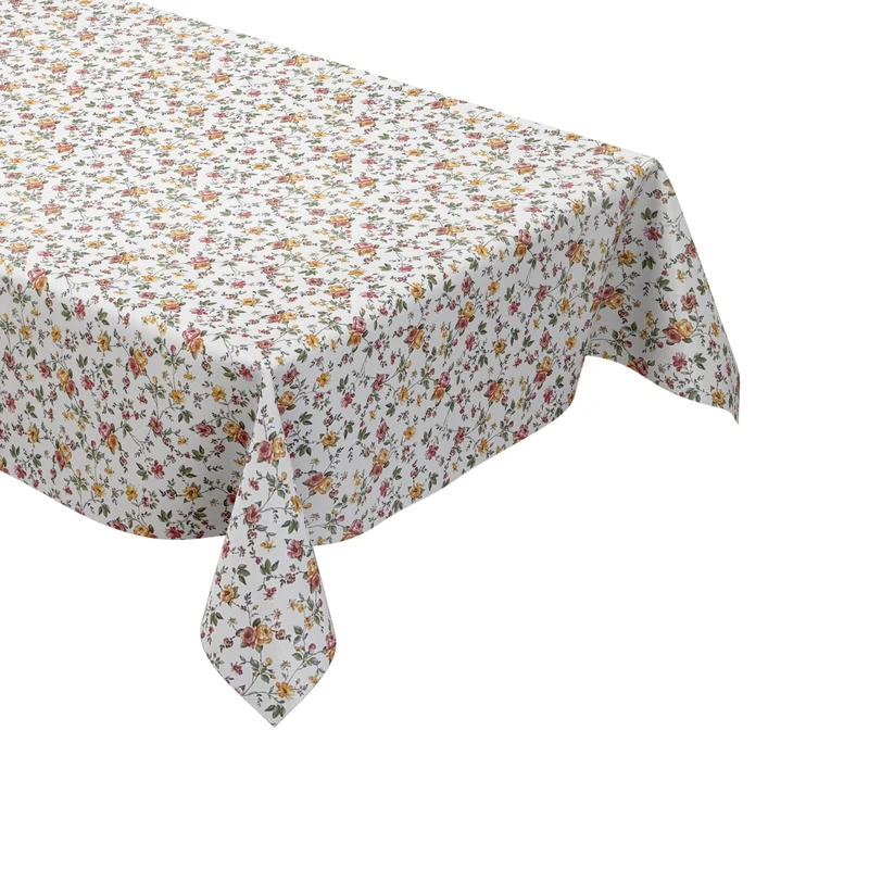 Wachstuch Tischdecke geprägt K184A Rosenblüten Blumeranken eckig rund oval