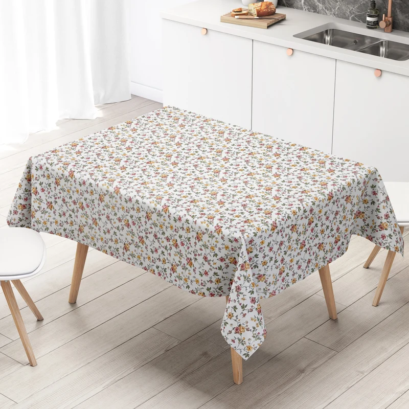 Wachstuch Tischdecke geprägt K184A Rosenblüten Blumeranken eckig rund oval