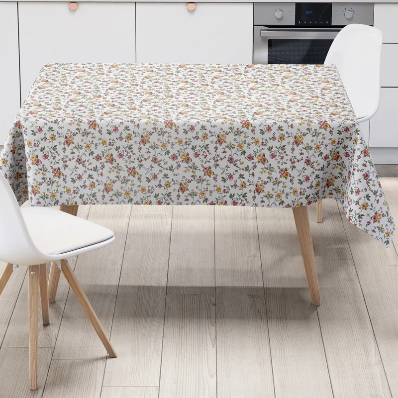Wachstuch Tischdecke geprägt K184A Rosenblüten Blumeranken eckig rund oval