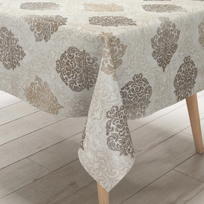 Wachstuch Tischdecke 06203-01 beige Ornamente Elegant Barock eckig rund oval