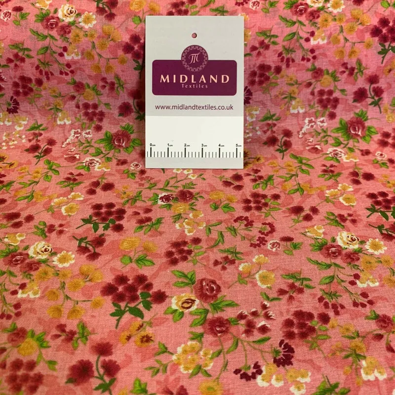 Vintage Floral Printed 100% Cotton Lawn Dress Fabric 58" Wide MH953 Mtex