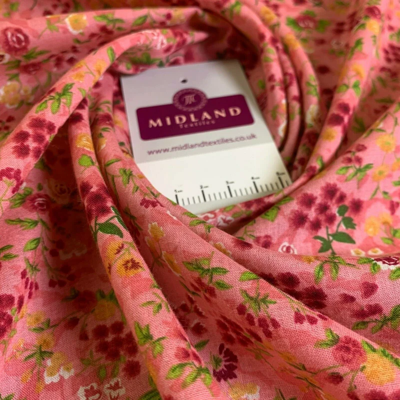 Vintage Floral Printed 100% Cotton Lawn Dress Fabric 58" Wide MH953 Mtex