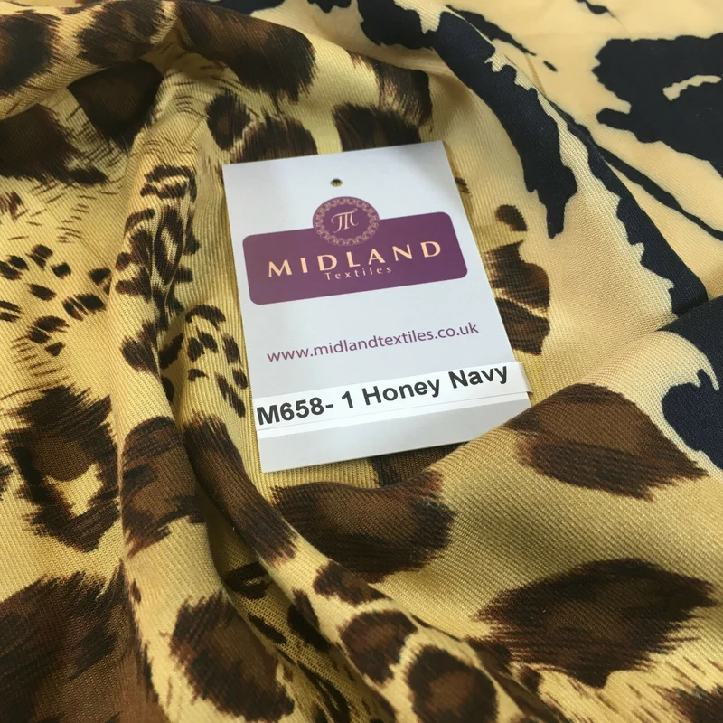 Diagonal Mixed Animal Theme Printed Twill Viscose Dress Fabric – M658
