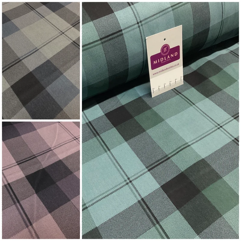 Scottish Tartan Plaid Cotton Drill Fabric, 150 cm Wide, M1718