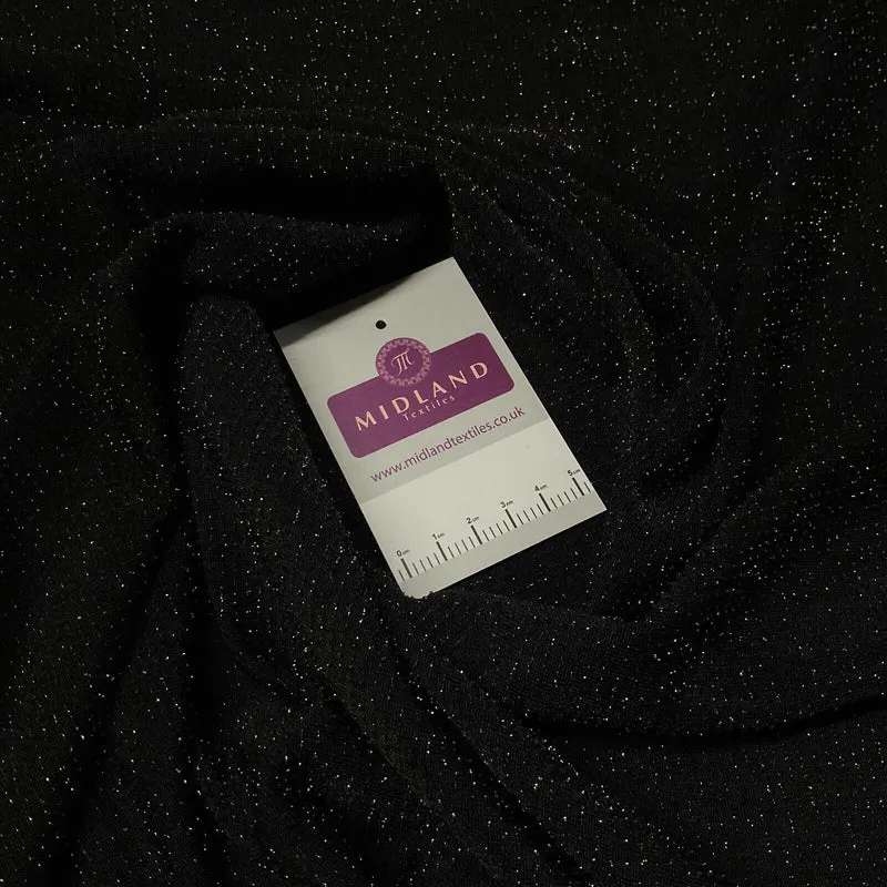 Black Rose Pink Jersey Shimmer Lurex 2 Way Stretch Dress Fabric M1721