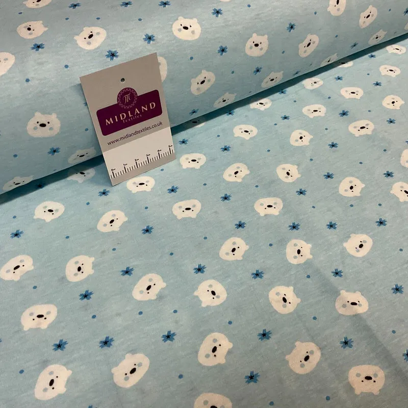 Children's Kitten Kitty Face cotton stretch jersey novelty dress fabric M1717