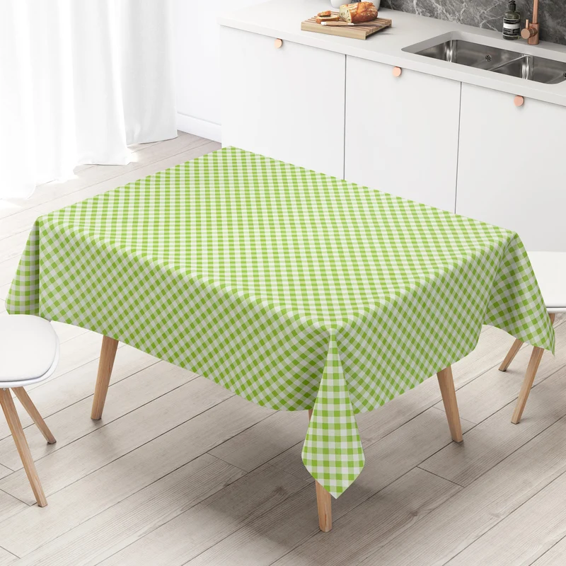Wachstuch Tischdecke geprägt KE31440 Rautenkaro in grün weiß eckig rund oval