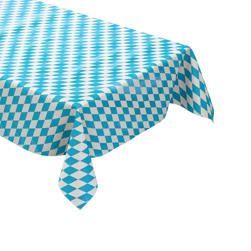 Wachstuch Tischdecke 35838 Bayerische Raute blau weiss eckig rund oval Meterware