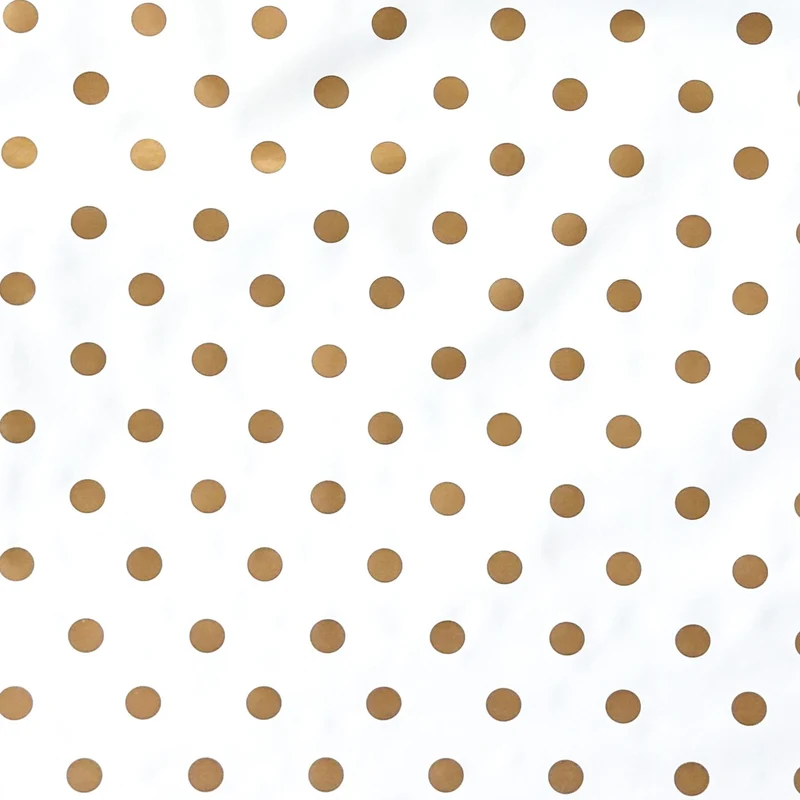 Wachstuch Tischdecke 01039-03 goldene Punkte auf weiß retro Dotties eckig rund oval