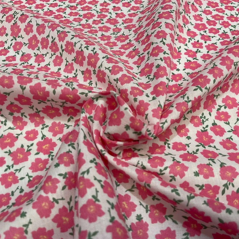 Spring Summer Small Floral Poly cotton printed lightweight fabric M1618