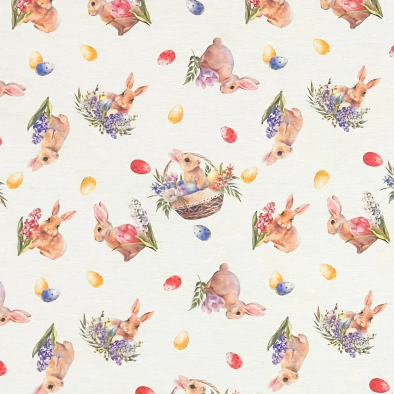 Jacquard Tischdecke aus beschichteter Baumwolle mit Fleckenschutz PELUSA Ostern Osterei Osterhase Tulpen eckig rund oval
