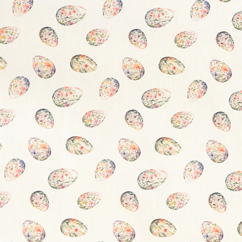 Jacquard Tischdecke aus beschichteter Baumwolle mit Fleckenschutz CUA Ostern Osterei beige eckig rund oval