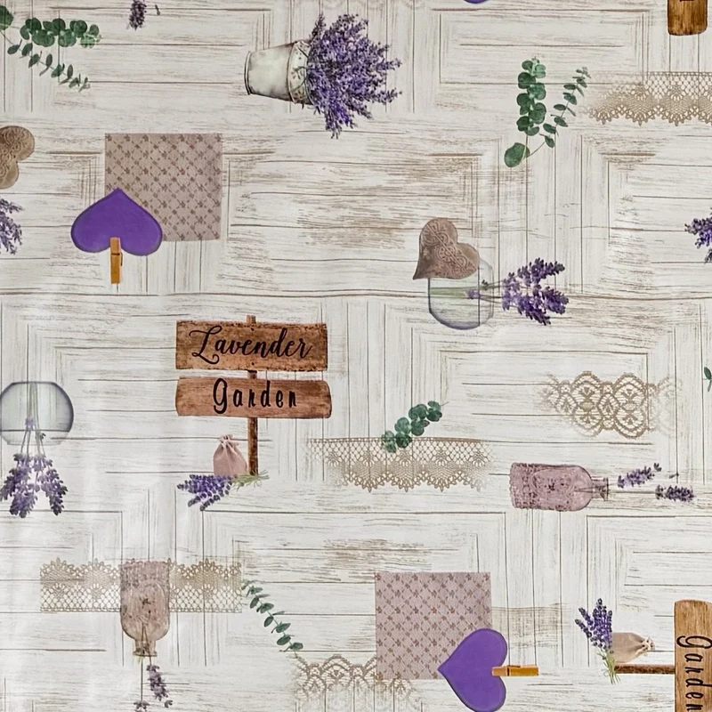 Wachstuch Tischdecke 213B Provence Lavendel Holz eckig rund oval