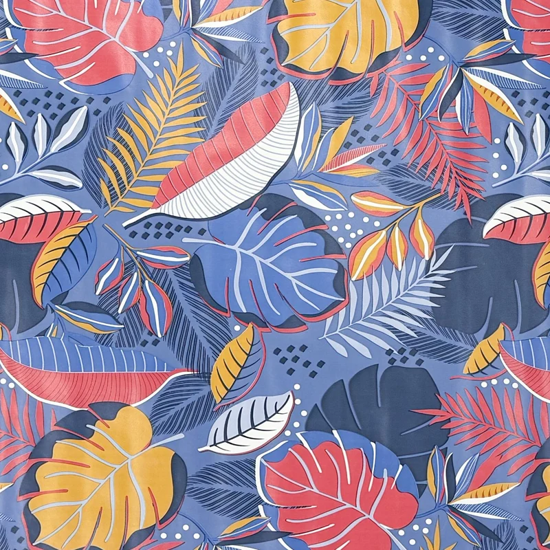 Wachstuch Tischdecke C142102 blau Monstera Dschungel Blätter Sommer eckig rund oval