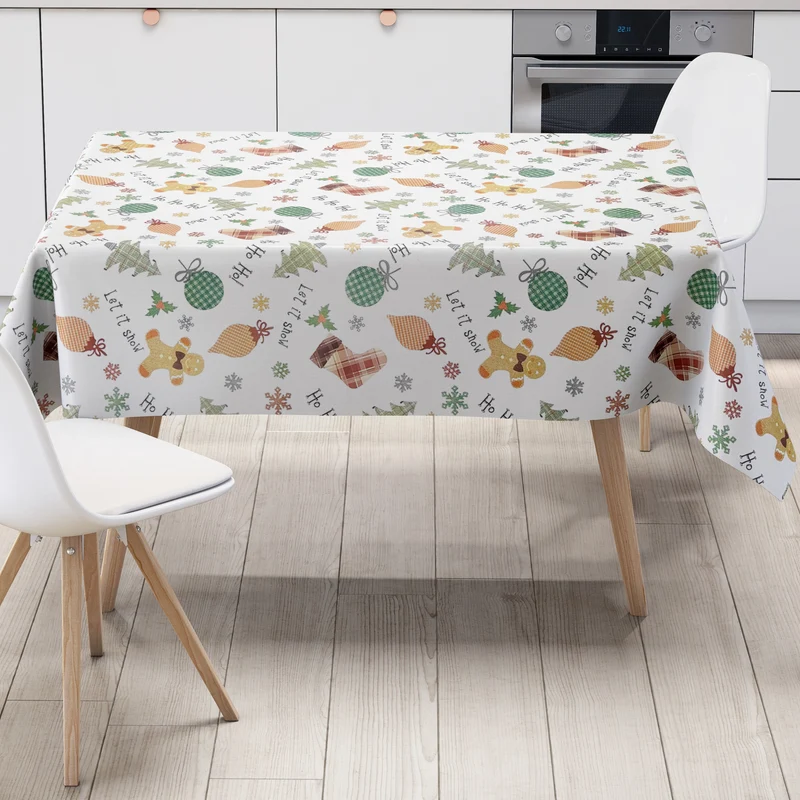 Wachstuch Tischdecke C141951 Weihnachten HoHoHo Lebkuchenmann eckig rund oval