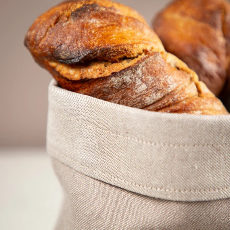 Stoffkorb aus Bioleinen | Brotkorb & Utensilo