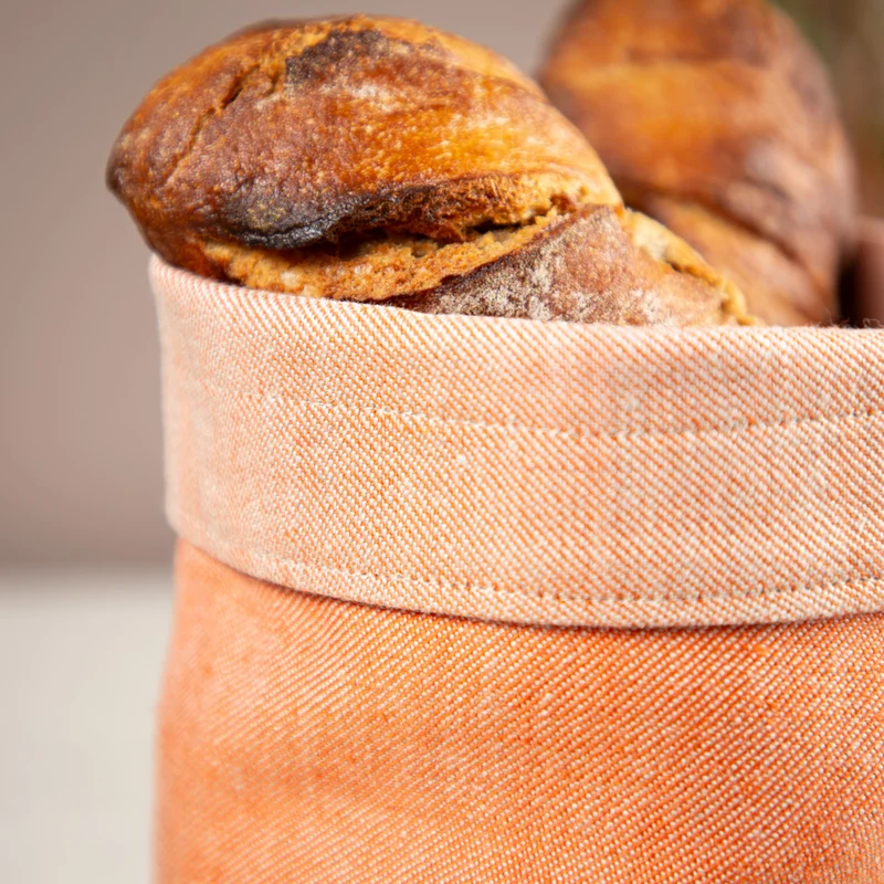 Stoffkorb aus Bioleinen | Brotkorb & Utensilo