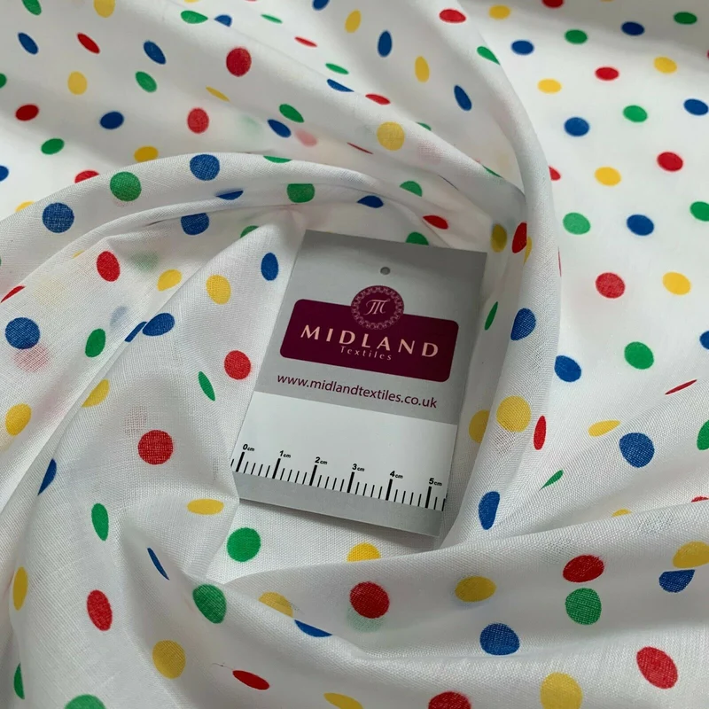 Pea Spot Dot print polycotton Fabric 110cm Wide MS1351 Mtex Mask Fabric
