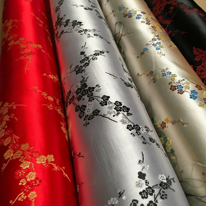 Chinese Blossom Satin Brocade Dress Fabric - M240 Mtex