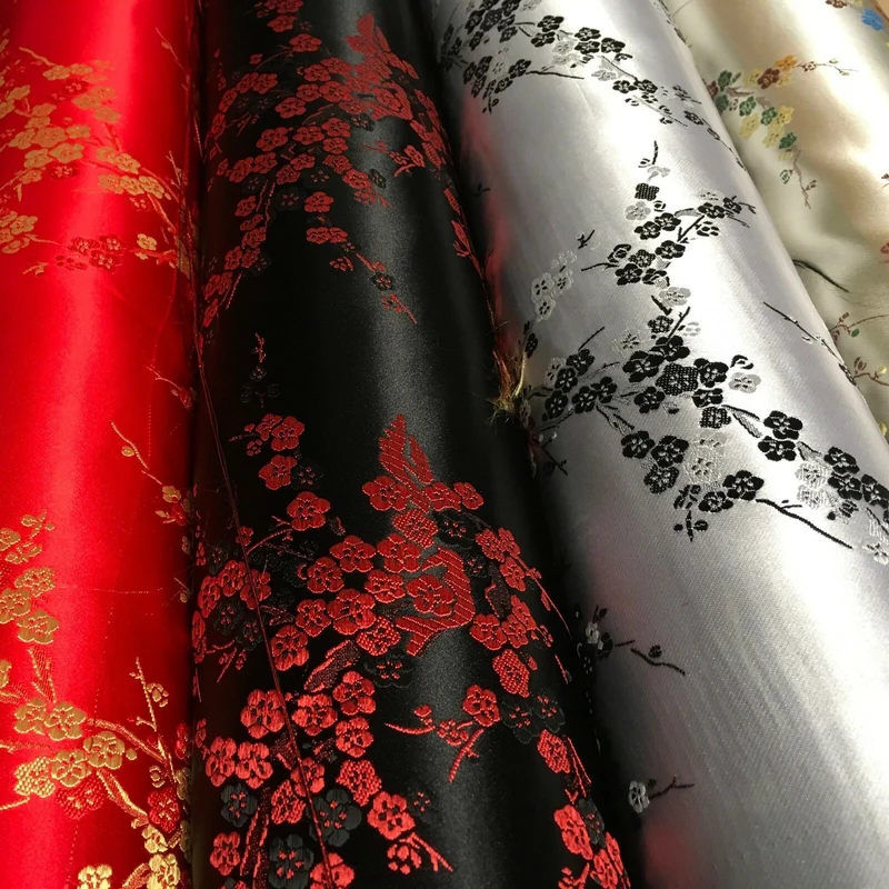 Chinese Blossom Satin Brocade Dress Fabric - M240 Mtex