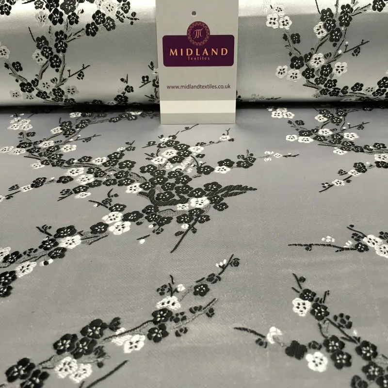 Chinese Blossom Satin Brocade Dress Fabric - M240 Mtex
