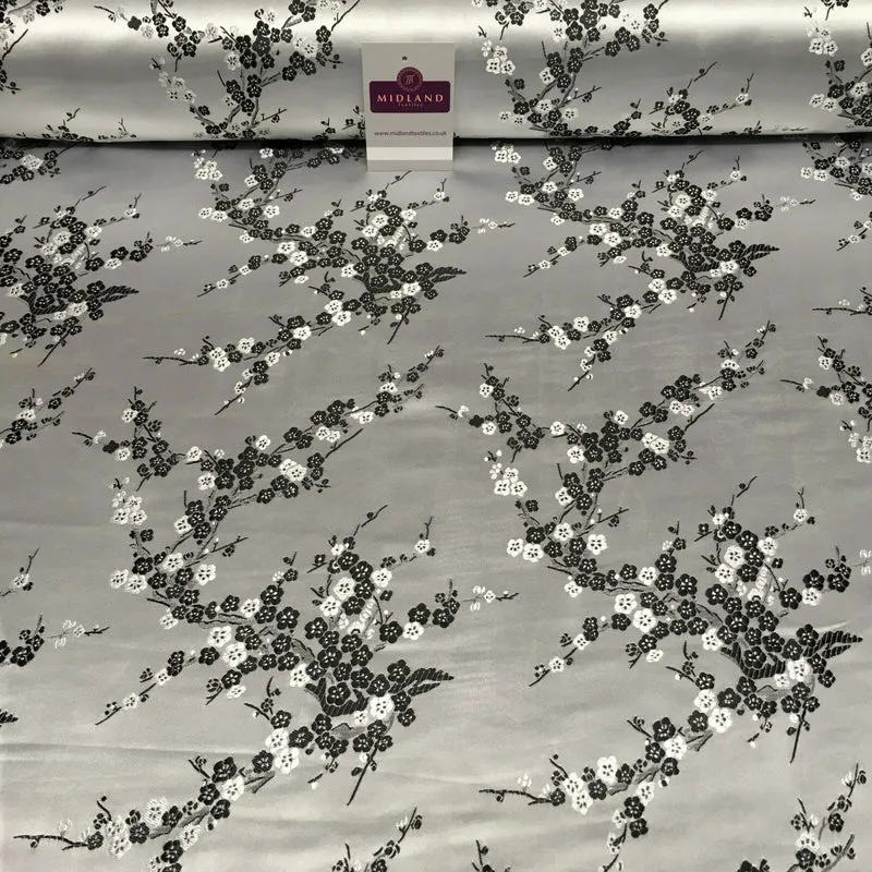 Chinese Blossom Satin Brocade Dress Fabric - M240 Mtex