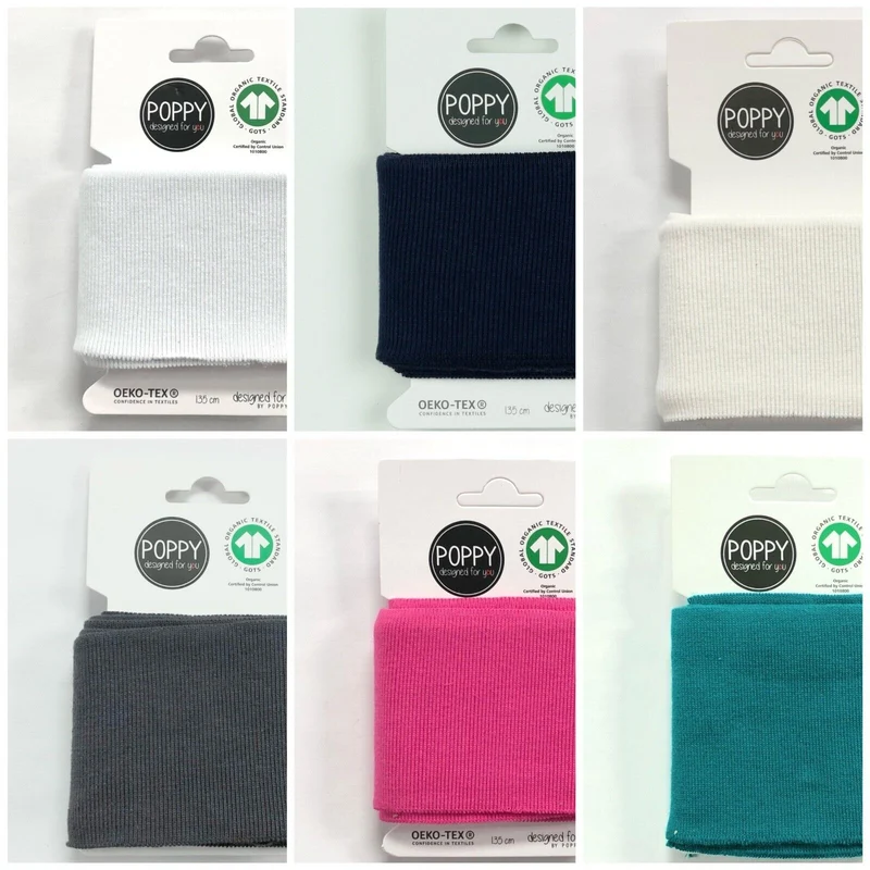 Organic Ribbed Cuffs Fabric ideal for Headbands cuffs 135cm Long 7cm Wide M1655