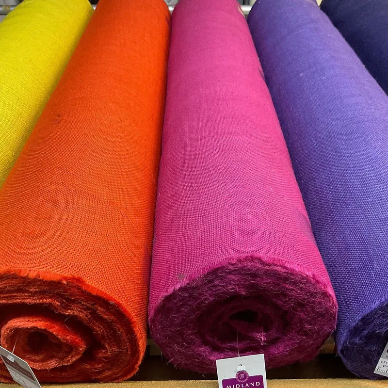 100% Coloured Natural Jute Hessian Craft Ideal for Upholstery Fabric Sacks M1710