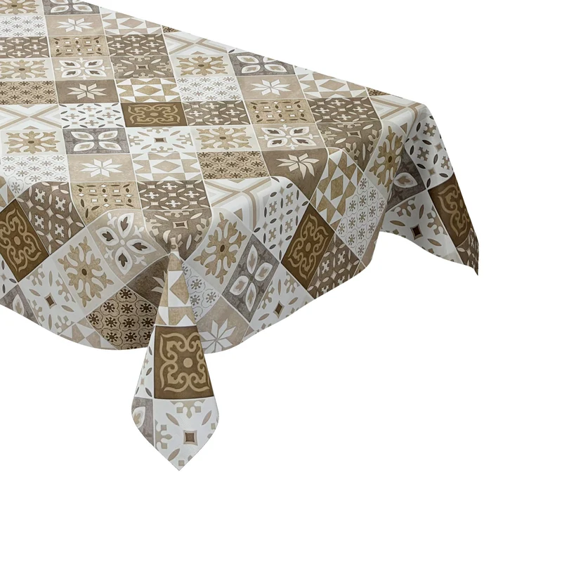 Wachstuch Tischdecke 160 cm Breite Übergröße B4034-02 Mosaik Fliesen eckig rund oval
