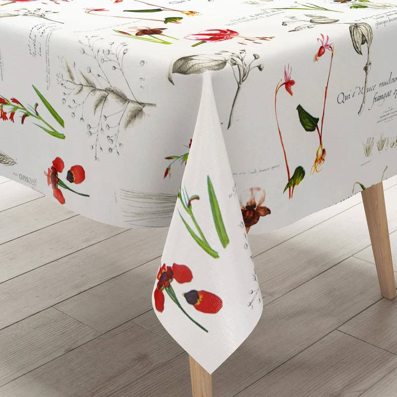 Wachstuch Tischdecke K-OZ8044 Blumen und Blüten Botanik eckig rund oval