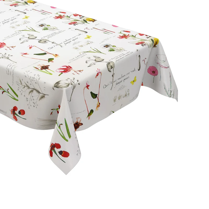 Wachstuch Tischdecke K-OZ8044 Blumen und Blüten Botanik eckig rund oval