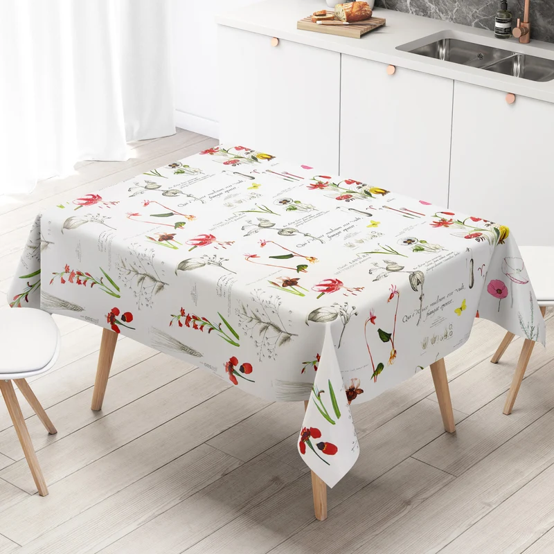 Wachstuch Tischdecke K-OZ8044 Blumen und Blüten Botanik eckig rund oval