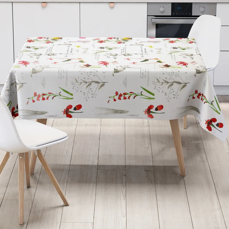 Wachstuch Tischdecke K-OZ8044 Blumen und Blüten Botanik eckig rund oval