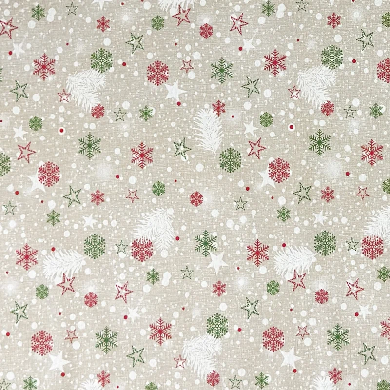 Jacquard Tischdecke aus beschichteter Baumwolle mit Fleckenschutz SPIRIT Weihnachten Sterne Schneeflocken eckig rund oval