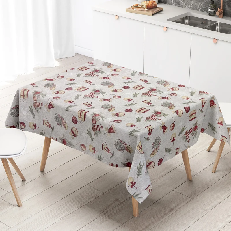 Wachstuch Tischdecke C144731 Weihnachten X- Mas Advent Tannenzweige Geschenke eckig rund oval