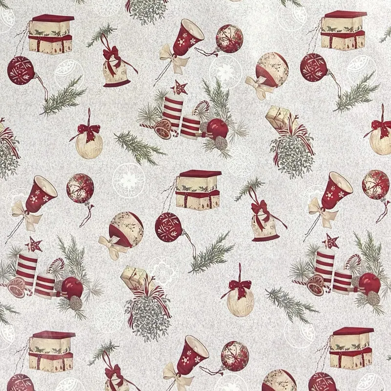 Wachstuch Tischdecke C144731 Weihnachten X- Mas Advent Tannenzweige Geschenke eckig rund oval