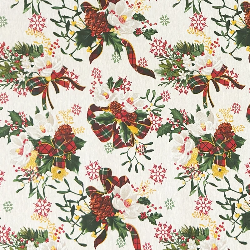 Jacquard Tischdecke aus beschichteter Baumwolle mit Fleckenschutz GUEST Weihnachten Advent Weihnachtsgesteck eckig rund oval