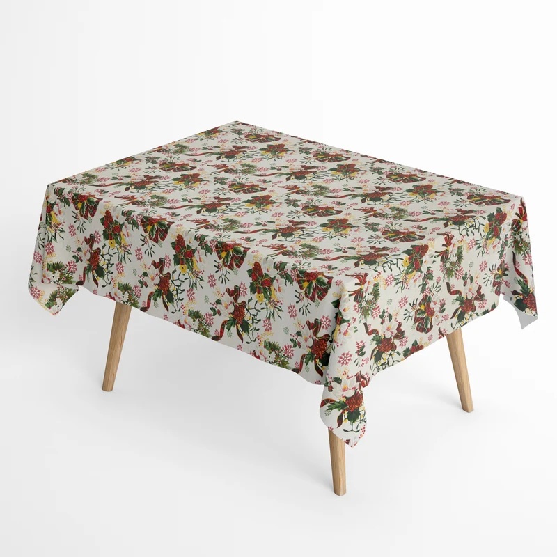 Jacquard Tischdecke aus beschichteter Baumwolle mit Fleckenschutz GUEST Weihnachten Advent Weihnachtsgesteck eckig rund oval