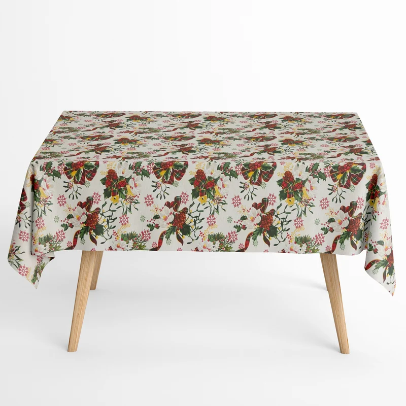 Jacquard Tischdecke aus beschichteter Baumwolle mit Fleckenschutz GUEST Weihnachten Advent Weihnachtsgesteck eckig rund oval