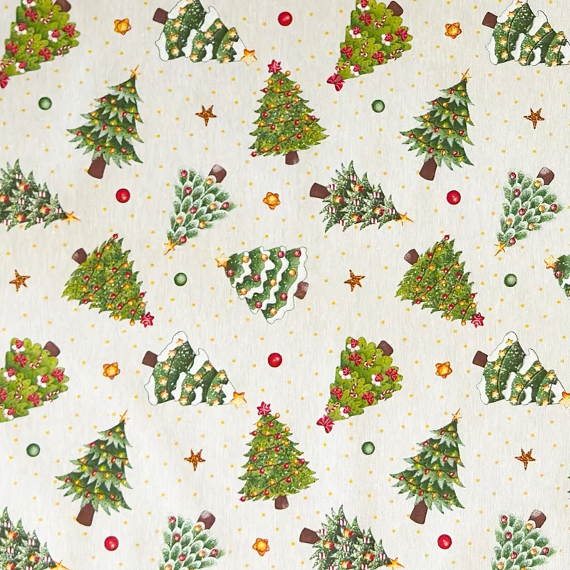 Jacquard Tischdecke aus beschichteter Baumwolle mit Fleckenschutz ARBELCO Weihnachten Tannenbäume Advent eckig rund oval