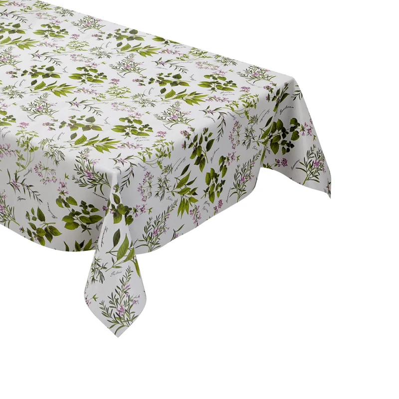 Wachstuchrolle Meterware Rollenware B8966-01 Kräuter auf creme