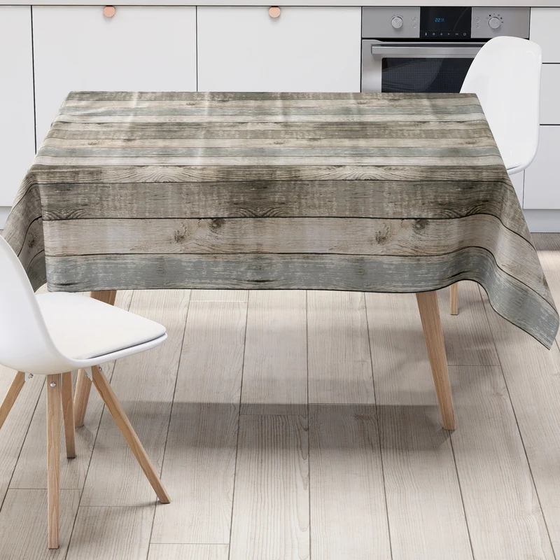 Wachstuch Tischdecke K150126 Holzoptik Dielen Alm eckig rund oval Meterware